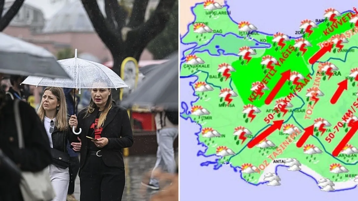HAVA DURUMU: Meteoroloji'den İstanbul dahil 34 ile kuvvetli sağanak alarmı! Balkan soğukları yurdu sardı! Fırtına, toz...