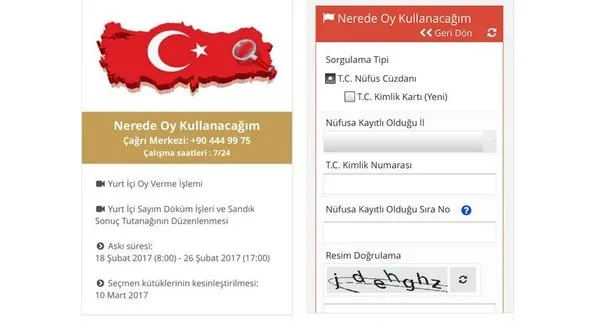 Seçmen sorgulama mobil uygulaması hizmette