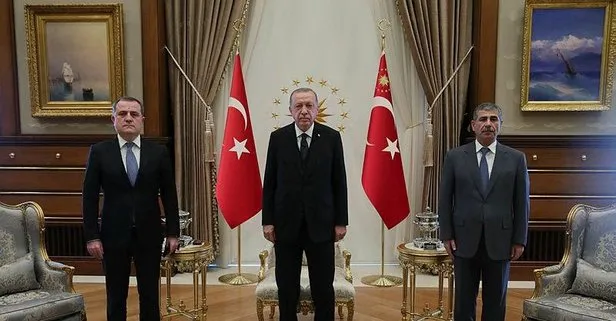 Son dakika: Başkan Erdoğan, Azerbaycan Dışişleri Bakanı Bayramov ve Savunma Bakanı Hasanov’u kabul etti