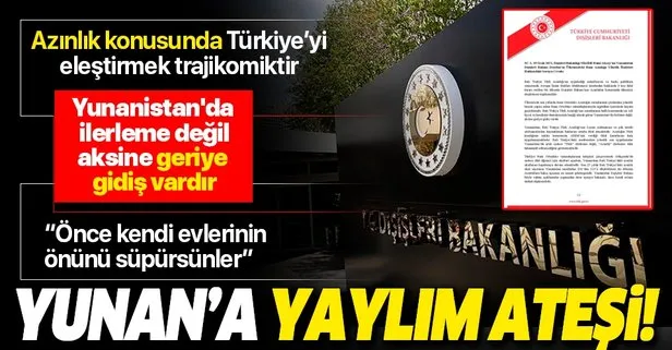 Son dakika: Dışişleri Bakanlığı’ndan Yunanistan’a ’azınlık’ tepkisi: Yunanistan’da ilerleme değil, aksine geriye gidiş vardır