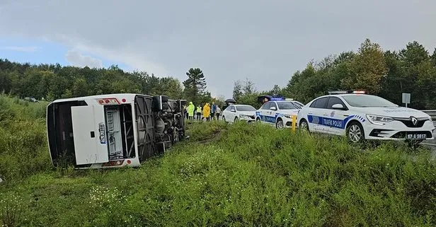 Zonguldak’ta yolcu midibüsü devrildi! Çok sayıda yaralı var