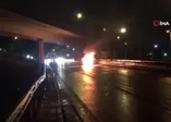 Bayrampaşa’da kaza yapan araç alev aldı