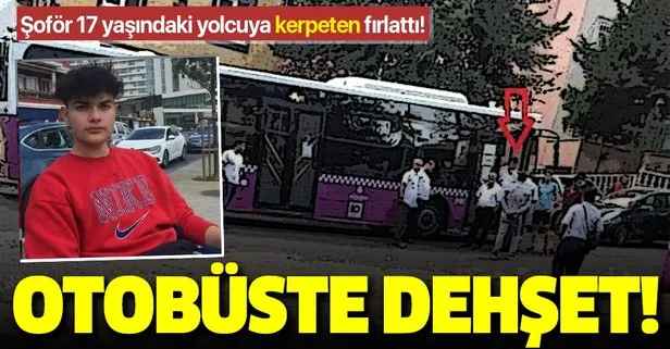 İstanbul Sarıyer’de bir otobüs şoförü, 17 yaşındaki yolcuya kerpeten fırlattı!