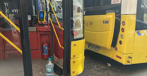 Kağıthane'de İETT şoförü iki otobüs arasında sıkıştı!