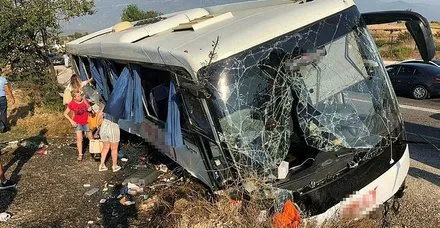 Muğla'da tur otobüsü kaza yaptı
