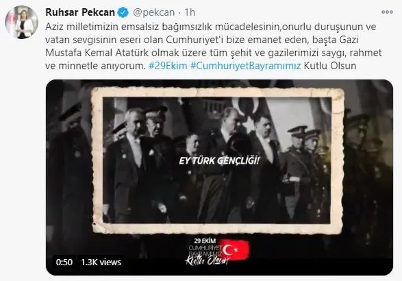 Hazine ve Maliye Bakanı Berat Albayrak'tan 29 Ekim Cumhuriyet Bayramı mesajı-2