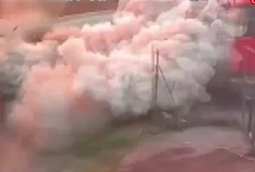 Tankerin patlama anı kamerada
