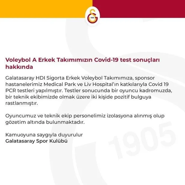 Son dakika: Galatasaray'da iki ismin Kovid-19 testi pozitif!-1