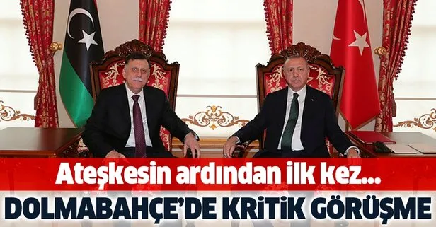 Başkan Erdoğan ile Libya UMH Başbakanı Serrac arasında kritik görüşme