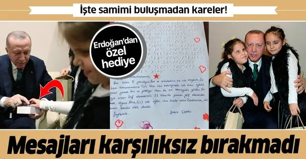 Başkan Erdoğan mesajları karşılıksız bırakmadı! Görme engelli öğrencilerle buluştu