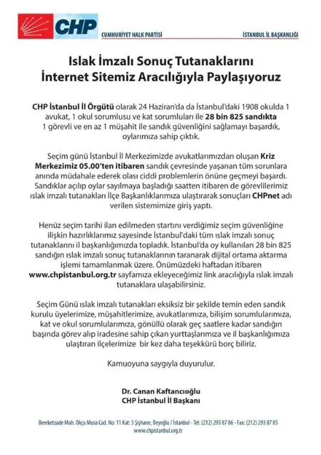 CHP ıslak imzalı seçim sonuçlarını açıkladı-1
