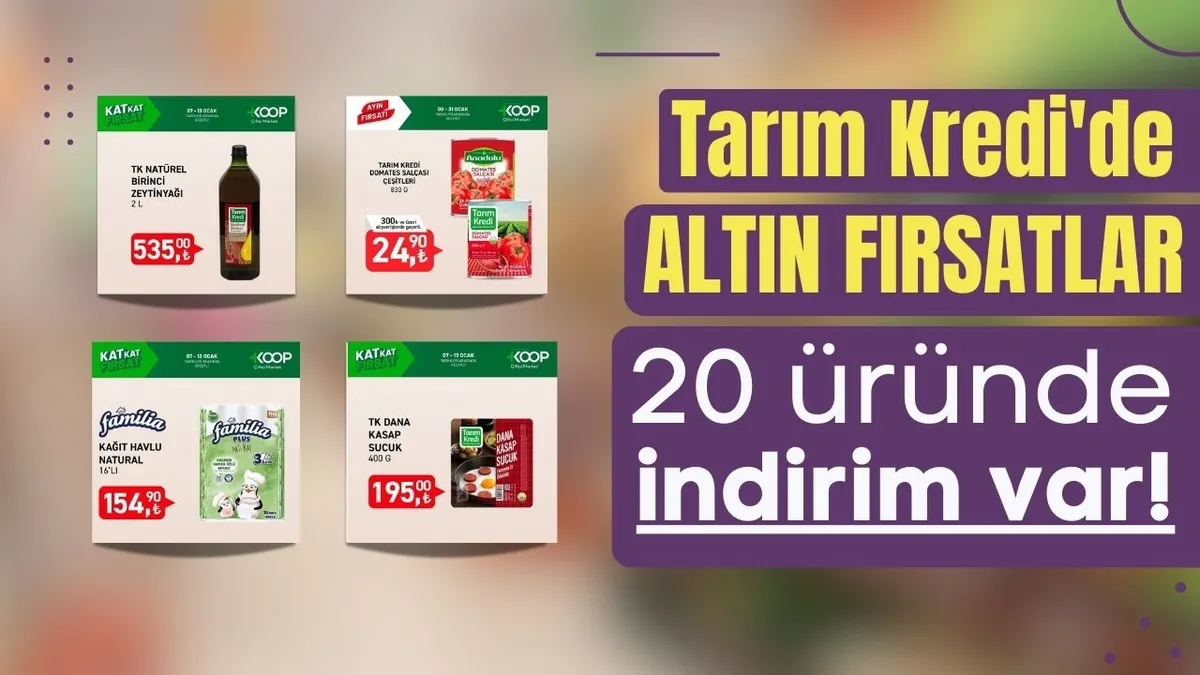 Tarım Kredi Market’te 3 günlük indirim; 24,90’a düşecek: Kağıt havlu, siyah çay...