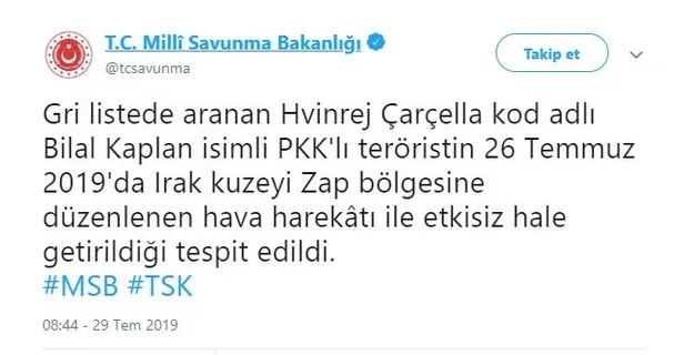 Son dakika: Gri listedeki terörist Bilal Kaplan etkisiz hale getirildi-1