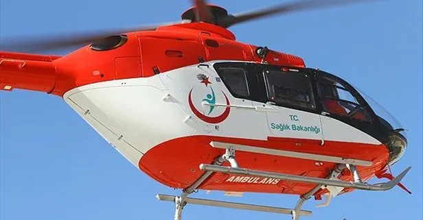 Trabzon’da yaralanan işçiye ambulans helikopter desteği