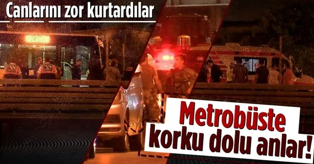 Metrobüs durağında korku dolu anlar!