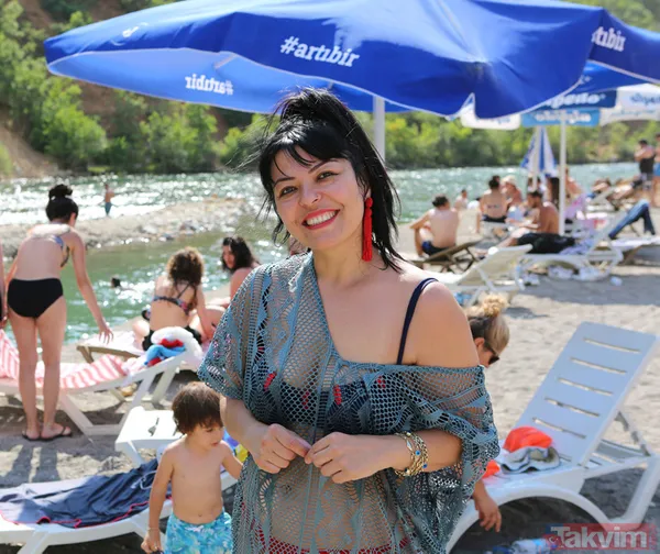 Hava sıcaklığı 40 dereceye ulaştı! Tunceli'de Munzur Nehri kıyısı Bodrum'u aratmadı - 15