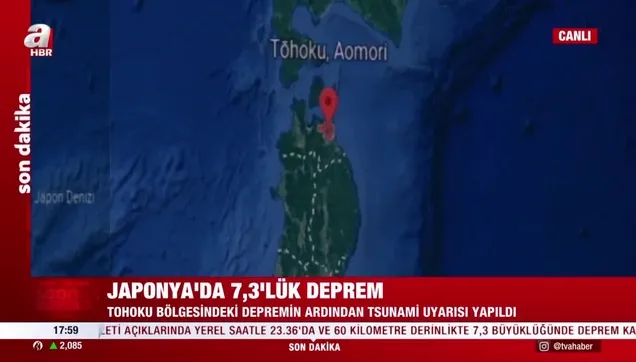 Japonya'da 7.3 büyüklüğünde deprem