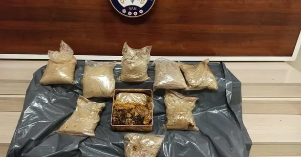 Van’da uyuşturucu operasyonu! Bal kutuları altında 9 kilo eroin bulundu