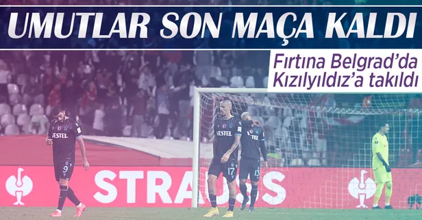 UEFA Avrupa Ligi'nde Trabzonspor, Kızılyıldız'a 2-1 mağlup olarak tur şansını son maça bıraktı