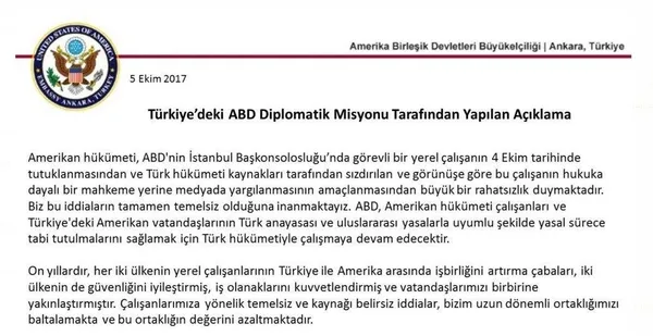 ABD, konsolosluk çalışanının tutuklanmasından rahatsız-1