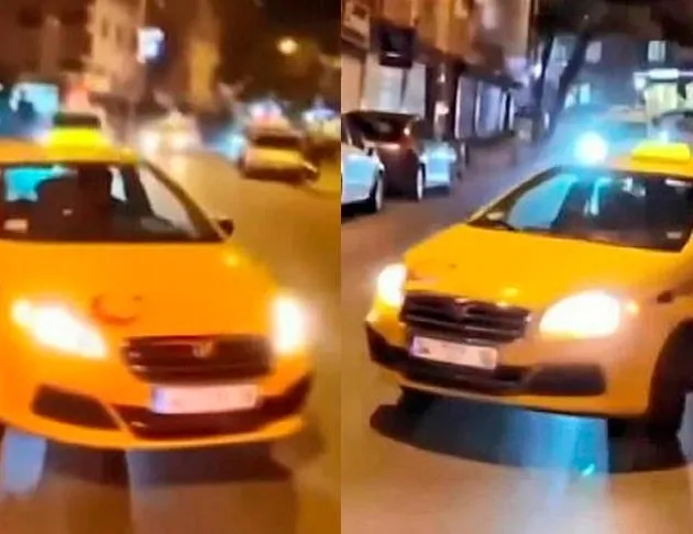 Taksicinin drifti pahalıya patladı