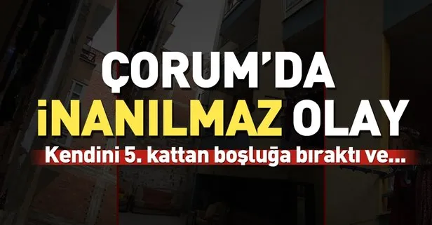 Eşiyle tartıştı, kendini 5. kattan boşluğa bıraktı ve... İnanılmaz kurtuluş!