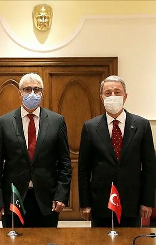 Son dakika: Milli Savunma Bakanı Hulusi Akar, Libya İçişleri Bakanı Başağa ile görüştü