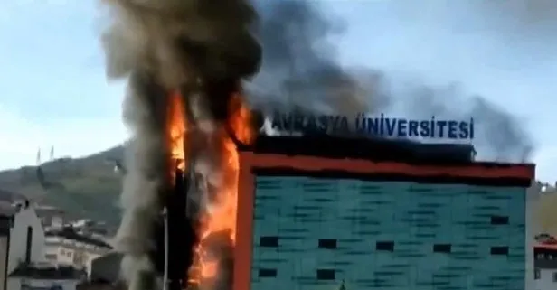 Trabzon’da Avrasya Üniversitesi’nin kampüsünde korkutan yangın!