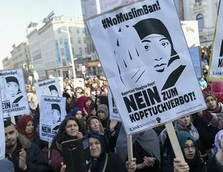 Brüksel’de başörtüsü yasağı protestosu edildi