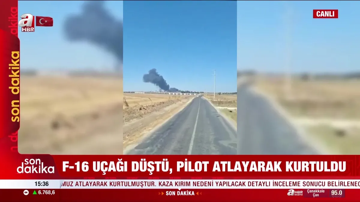 Yalova'da F-16 uçağı düştü! İlk görüntüler!