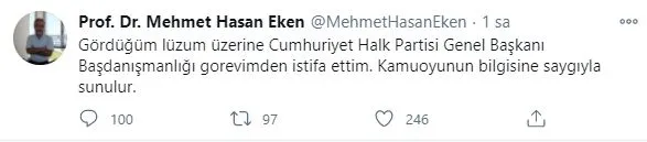 CHP’de istifa depremi! 4 ay önce Kılıçdaroğlu’nun başdanışmanlığına atanmıştı