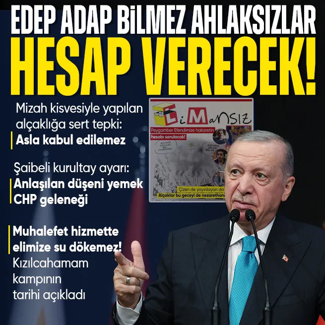 Başkan Erdoğandan Lemanın skandal karikatürüne sert tepki: Hesabını verecekler!