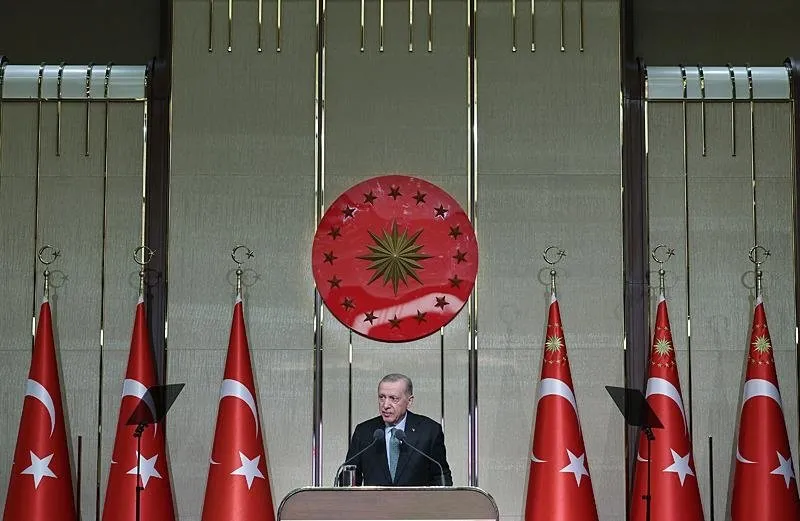 Başkan Recep Tayyip Erdoğan, Beştepe Millet Sergi Salonu'nda düzenlenen Filistinlilerle Kardeşlik İftarı'na katıldı. (AA)