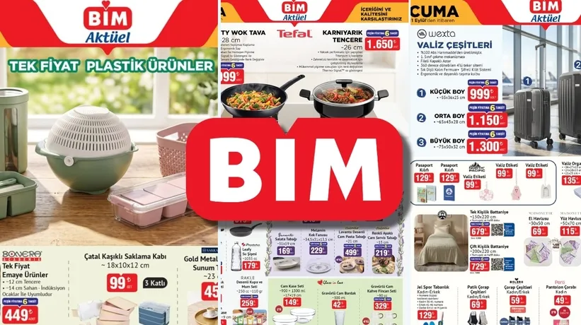 BİM 11 Eylül aktüel kataloğu geldi: Karnıyarık tenceresi 1.650 TL, valiz 999 TL’den başlıyor