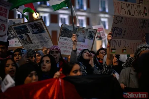 Dünya 'Katil İsrail' diyor! Orta Doğu'dan Asya'ya Avrupa'dan ABD'ye milyonlarca kişiden Filistin'e destek - 23