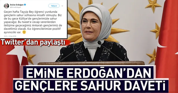 Emine Erdoğan'dan sahur daveti