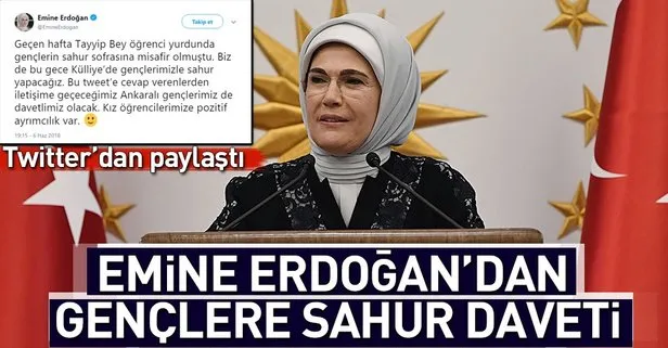 Emine Erdoğan’dan sahur daveti