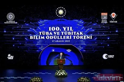 TÜBİTAK ve TÜBA Bilim Ödülleri sahiplerini buldu! 100.yılda Başkan Recep Tayyip Erdoğan takdim etti