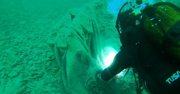 Çanakkale Boğazı'ndan 250 kilo hayalet ağ temizlendi