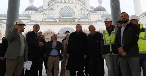Başkan Erdoğan Çamlıca Camii inşaatını teftiş etti