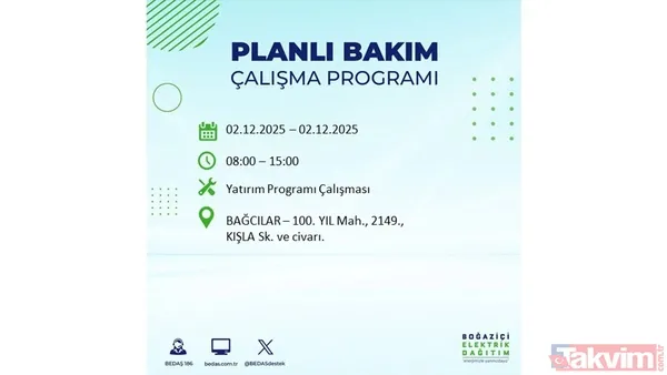 İstanbul elektrik kesintisi 2 Aralık: 8 saat yok! Gaziosmanpaşa, Beşiktaş, Beyoğlu... - 5
