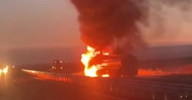 Mardin'de felaket son anda engellendi! Akaryakıt yüklü tankerin kupası alev aldı