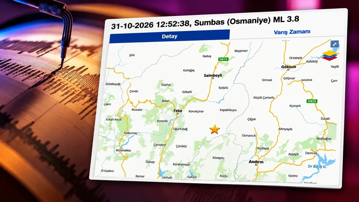 Osmaniye'de 3.8'lik deprem! AFAD duyurdu: Merkez üssü Sumbas