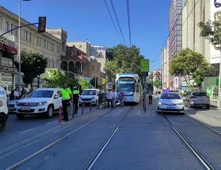 Tramvay yolunda kaza!