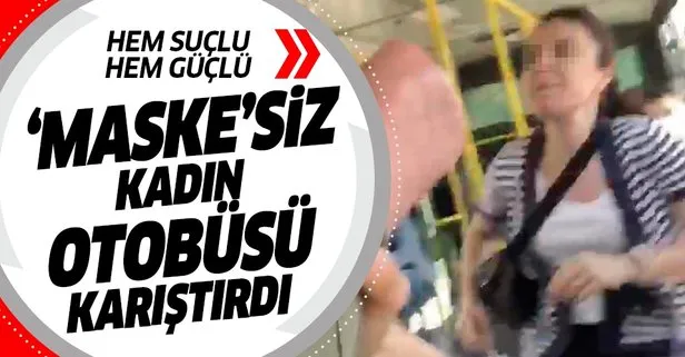 İzmit’te otobüste maske takmayan kadın kendini uyaranlara saldırdı!
