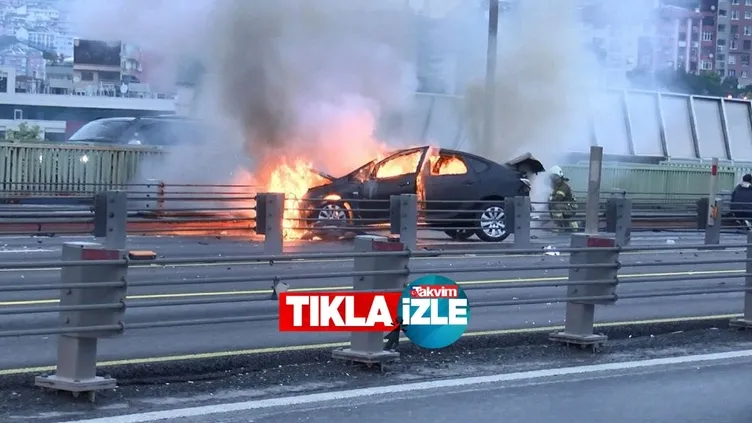Haliç'te kaza! Alev alev yandı | VİDEO