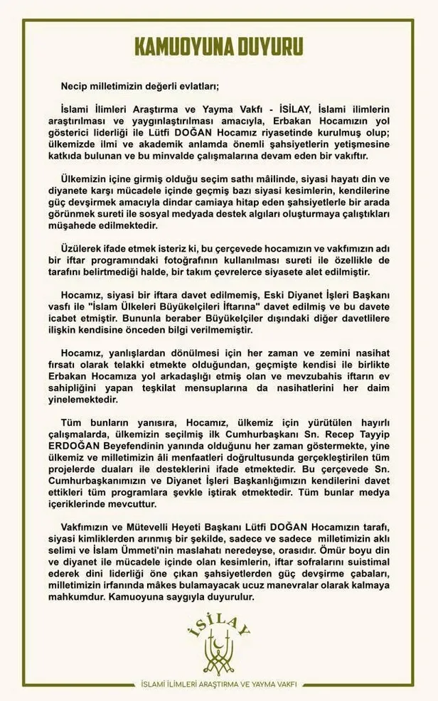 1681249518192.jpeg Lütfi Doğan'dan 'siyasi iftar' söylemlerine net cevap! "Başkan Erdoğan'ın yanındayız" vurgusu: Kılıçdaroğlu'nun katılacağı bildirilmedi-3