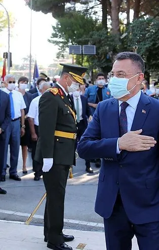 Cumhurbaşkanı Yardımcısı Fuat Oktay Kıbrıs Barış Harekatı'nın 46'ncı yıl dönümü törenlerine katıldı