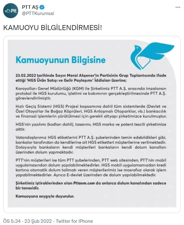 pttden-meral-aksenere-hgs-yaniti-masrafsiz-islem-yapilabilmektedir-1645636348649.jpg PTT'den Meral Akşener'e 'HGS' yanıtı: Masrafsız işlem yapılabilmektedir-2
