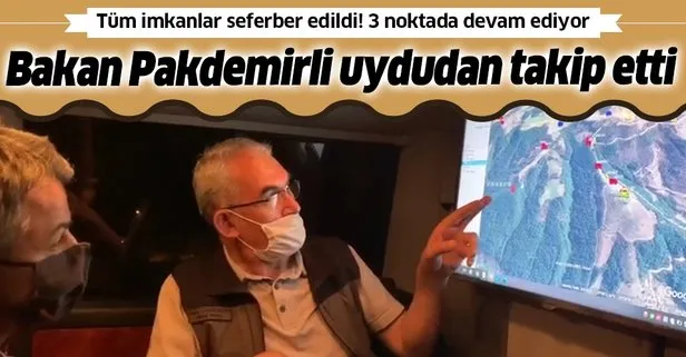 Son dakika: Bakan Bekir Pakdemirli, Adana Kozan’daki yangını uydudan takip etti